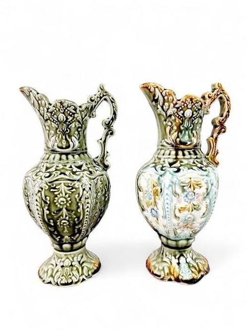 Majolica Onnaing Barbotine - Vaas (2)  - Aardewerk - vazen, Antiek en Kunst, Antiek | Glaswerk en Kristal