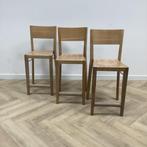 Tweedehands Hutten complete set 3 barkrukken met bartafel,, Huis en Inrichting, Gebruikt, Hout