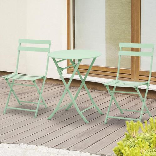 Bistrotuinset - Outdoor Living - Opklapbaar - Groen, Tuin en Terras, Tuinsets en Loungesets, Nieuw, Ophalen of Verzenden