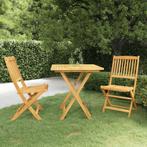 vidaXL 3-delige Tuinset inklapbaar massief acaciahout, Tuin en Terras, Tuinsets en Loungesets, Verzenden, Nieuw, Tuinset