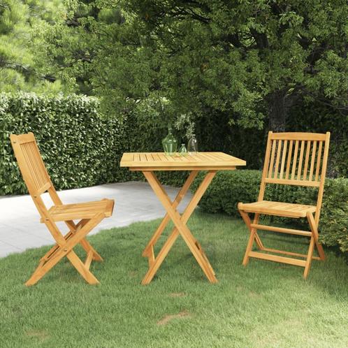 vidaXL 3-delige Tuinset inklapbaar massief acaciahout, Tuin en Terras, Tuinsets en Loungesets, Tuinset, Nieuw, Verzenden