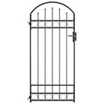 vidaXL Poort met gebogen bovenkant 89x200 cm staal zwart, Tuin en Terras, Verzenden, Nieuw