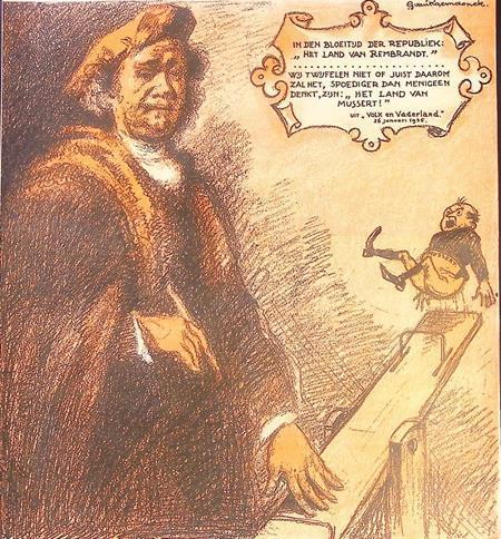 Het land van Mussert op spotprent (lijst optie, Lithos), Antiek en Kunst, Kunst | Litho's en Zeefdrukken, Verzenden