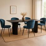 Mangohouten Eettafel Keelin 220x100 cm Zwart, Huis en Inrichting, Verzenden, Nieuw, Industriële meubels, Overige vormen