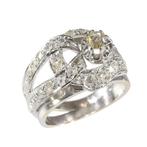 Vintage anno 1960 - Ring - 18 karaat Witgoud Diamant, Handtassen en Accessoires, Antieke sieraden