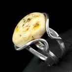 Ring met Amber Edelsteen - Hoogte: 28 mm - Breedte: 22 mm- 7, Verzamelen