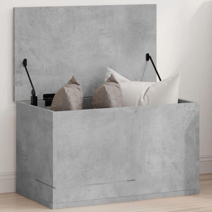 vidaXL Opbergbox 60x35x35 cm bewerkt hout betongrijs, Huis en Inrichting, Kasten | Overige, Nieuw, Verzenden