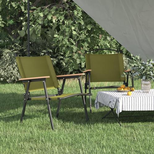 vidaXL Campingstoelen 2 st 54x55x78 cm oxford stof groen, Jardin & Terrasse, Chaises de jardin, Envoi