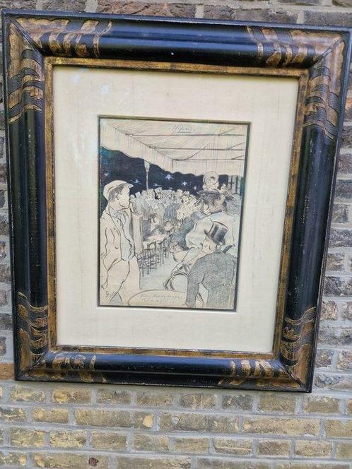 Europese school (XIX-XX) - Caféscene in Parijs, Antiek en Kunst, Kunst | Schilderijen | Klassiek