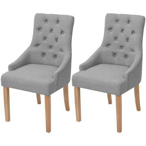 vidaXL Chaises à manger lot de 2 gris clair tissu, Maison & Meubles, Chaises, Neuf, Envoi