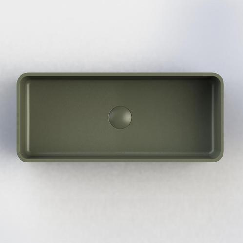 Opbouw Waskom Arcqua Case Rechthoek 60x26 cm Mat Groen, Doe-het-zelf en Bouw, Sanitair, Overige typen, Nieuw, Ophalen of Verzenden