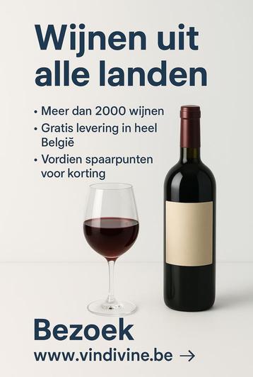 Vindivine.be: keuze uit meer dan 2000 wijnen beschikbaar voor biedingen