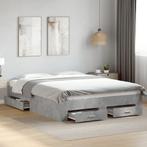 vidaXL Bedframe met lades bewerkt hout betongrijs 160x200 cm, Huis en Inrichting, Slaapkamer | Bedden, Verzenden, Nieuw