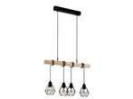 Veiling - EGLO Townshend 5 hanglamp zwart/hout 700×200×110, Nieuw