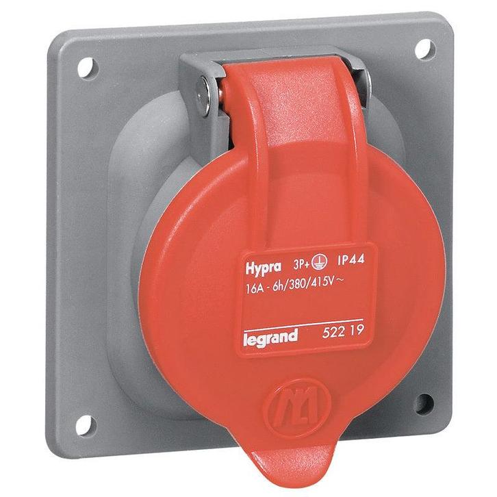 Prise encastrée Legrand Hypra 400V 63A 4P IP44 - 053823, Bricolage & Construction, Électricité & Câbles, Envoi