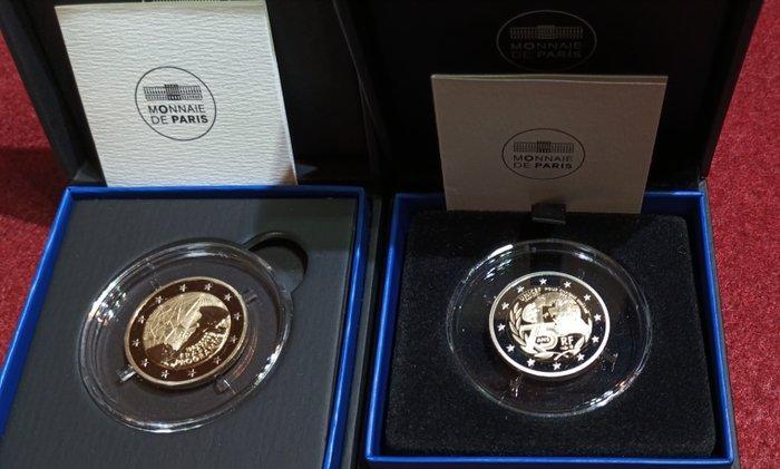 Frankrijk. 2 Euro 2021/2022 UNICEF + Erasmus (2 moedas), Postzegels en Munten, Munten | Europa | Euromunten