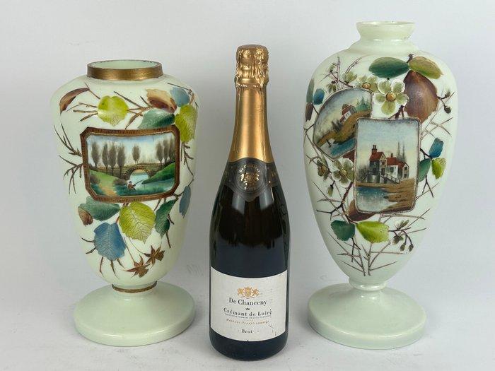 Vase (2) - Opaline, Antiek en Kunst, Antiek | Glaswerk en Kristal