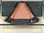 Haori authentique Oshima Tsumugi, en soie pure, motif floral, Antiek en Kunst