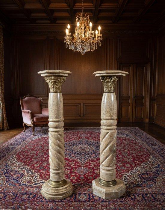 Antiek Kolom (2) - Begin XX-eeuw - Paar marmeren zuilen, Antiek en Kunst, Antiek | Overige Antiek