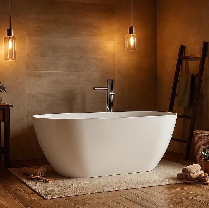 Ligbad Bahia  170 x 75 x 58 cm Vrijstaand Bad wit, Doe-het-zelf en Bouw, Sanitair, Nieuw, Verzenden