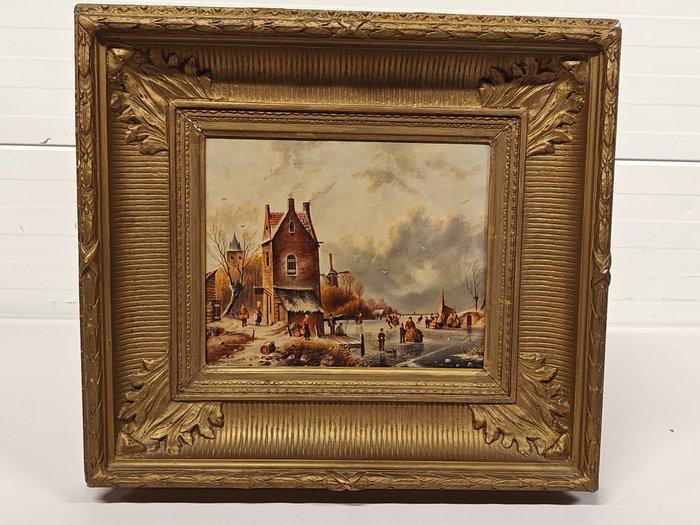 Adrianus Marijnissen - Winters Landschap Van Een Agrarisch, Antiek en Kunst, Kunst | Schilderijen | Klassiek