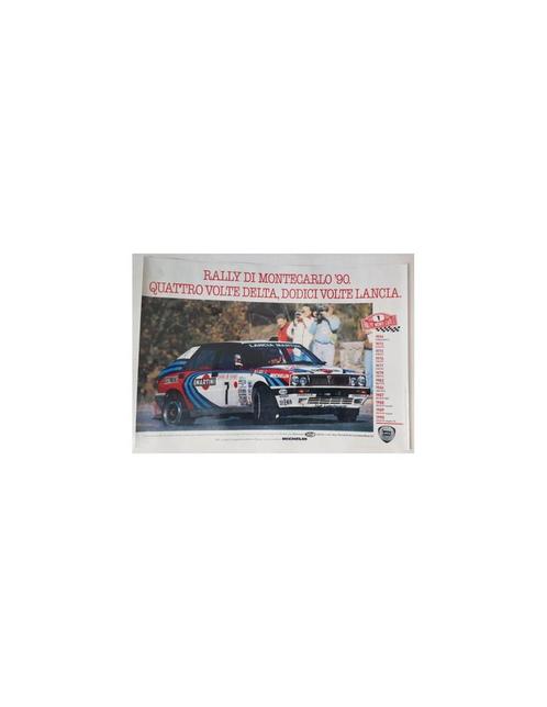 1990 LANCIA DELTA HF INTEGRALE RALLY MONTE CARLO POSTER, Boeken, Auto's | Folders en Tijdschriften