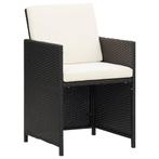 vidaXL Tuinstoelen 2 st met kussens poly rattan zwart, Tuin en Terras, Tuinstoelen, Verzenden, Nieuw