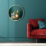 Wandspiegel – Luxe Living  – Geheugenfunctie - Goudkleurig, Huis en Inrichting, Woonaccessoires | Spiegels, Ophalen of Verzenden