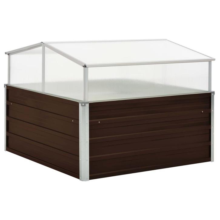 vidaXL Tuinkas 100x100x85 cm gegalvaniseerd staal bruin, Tuin en Terras, Bloempotten, Nieuw, Verzenden