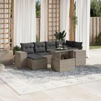 vidaXL Salon de jardin avec coussins 7 pcs gris clair, Verzenden, Neuf, Salons de jardin