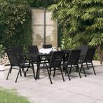 vidaXL 9-delige Tuinset zwart, Verzenden, Nieuw, Tuinset
