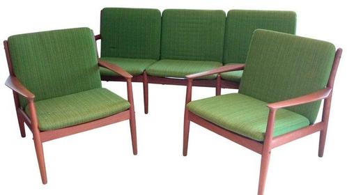 Glostrup Mobelfabrik - Sofa (3) - Teak - Vintage salon, Antiek en Kunst, Kunst | Designobjecten