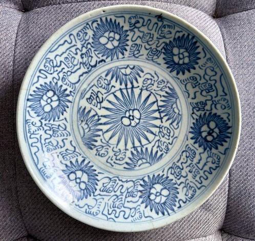 Groot Blauw Wit Bord - Assiette - Groot Blauw Wit Bord -, Antiek en Kunst, Antiek | Overige Antiek