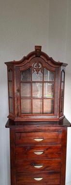 Vitrine - Bois acajou - cuivre - verre, Antiquités & Art