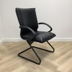 Tweedehands Sitland vergaderstoel / sledestoel, zwart leder, Gebruikt, Zwart, Eén