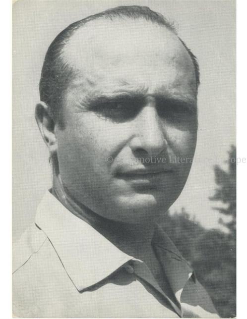 1956 FERRARI JUAN MANUEL FANGIO ANSICHTKAART, Livres, Autos | Brochures & Magazines, Enlèvement ou Envoi