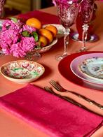Elegante mantel kleur koraal voor grote tafels. - Tafelkleed
