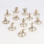 Siam - Menukaarthouders - Danseressen - .925 zilver - Porte, Antiek en Kunst