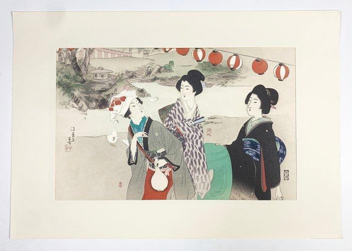 Beauty-Print Ukiyo-e () - Kajita Hanko (1870 - 1917), Antiek en Kunst, Antiek | Overige Antiek