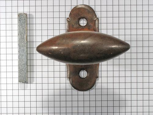 Raamkruk ovaal ijzer, Doe-het-zelf en Bouw, Hang- en Sluitwerk, Klink of Kruk, Nieuw, Overige materialen