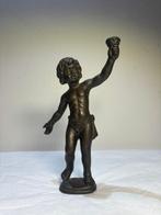 sculptuur, Antieke Italiaanse Bronzen Putto Beeld - 22 cm -, Antiek en Kunst