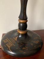 Antiek Chinoiserie tafellamp (1880-1920) Met zwart gelakte, Antiek en Kunst