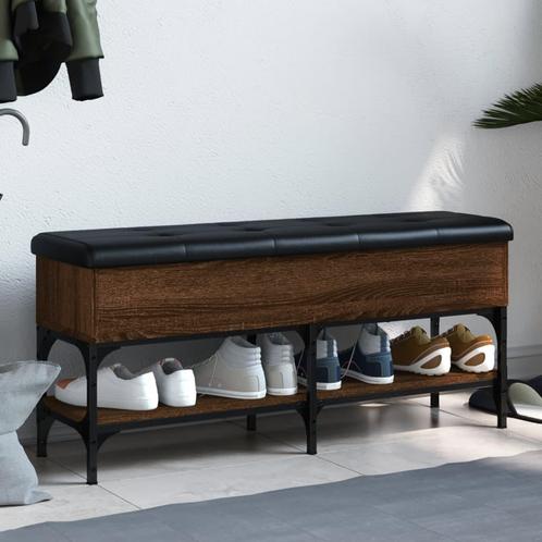 vidaXL Schoenenbank 102x32x45 cm bewerkt hout bruin, Huis en Inrichting, Overige Huis en Inrichting, Nieuw, Verzenden