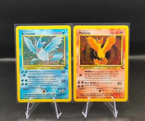 WOTC Pokémon - 2 Card - Fossil - Eng - Moltres Holo Near, Hobby en Vrije tijd, Verzamelkaartspellen | Pokémon