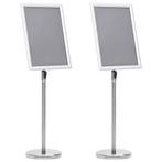 vidaXL Posterstands 2 pcs Zilver 32.7 x 24 x 108 cm, Verzenden