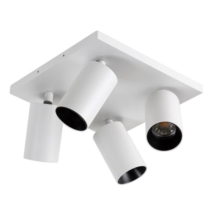 Spots opbouw Richtbare opbouwspot Mila 4 wit / zwart, Huis en Inrichting, Lampen | Overige, Verzenden