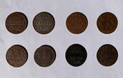 Nederland, Provinciale munten Duit 1739/1792, 8 stuks, Postzegels en Munten, Munten | Nederland