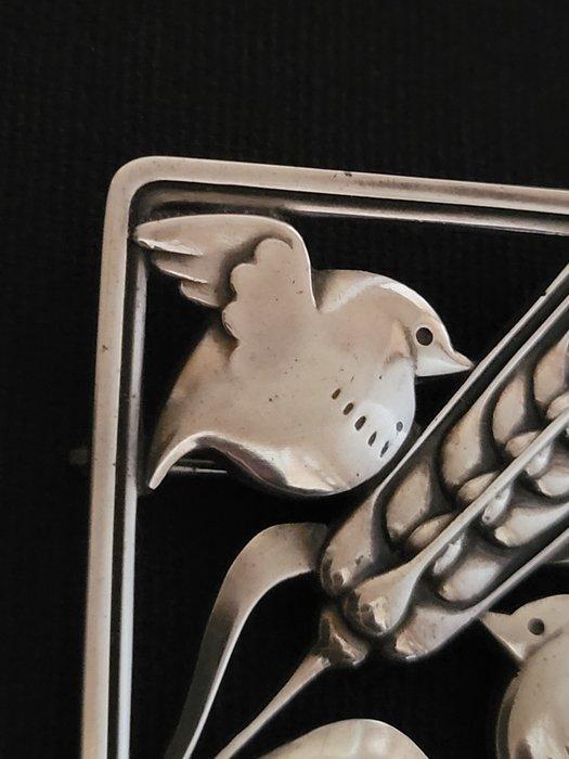 Georg Jensen - Broche Zilver - Nr. 250 – Vogels en Tarwe, Handtassen en Accessoires, Antieke sieraden