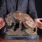 Antoine Louis Bark (1796-1875) - Beeld, Majestic Struggle:, Antiek en Kunst