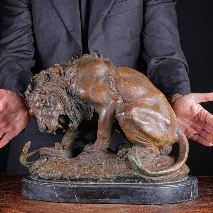 Antoine Louis Bark (1796-1875) - Beeld, Majestic Struggle:, Antiek en Kunst, Curiosa en Brocante